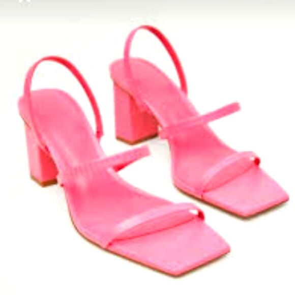 BRAND NEW MANGO BLOCK HEEL  SQUARE TOE WOMENS SANDALS - Picture 5 of 16